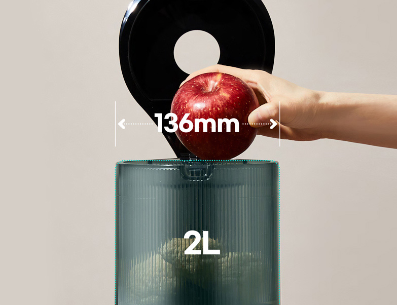 Een invoeropening van 136 mm breed, voor een mega hopper van enorm formaat